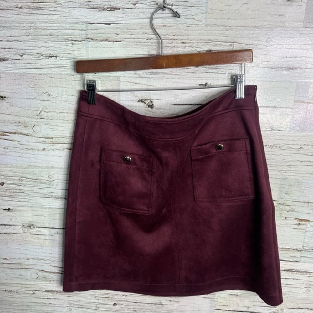 LOFT Red A-Line Mini Skirt Casual size 8